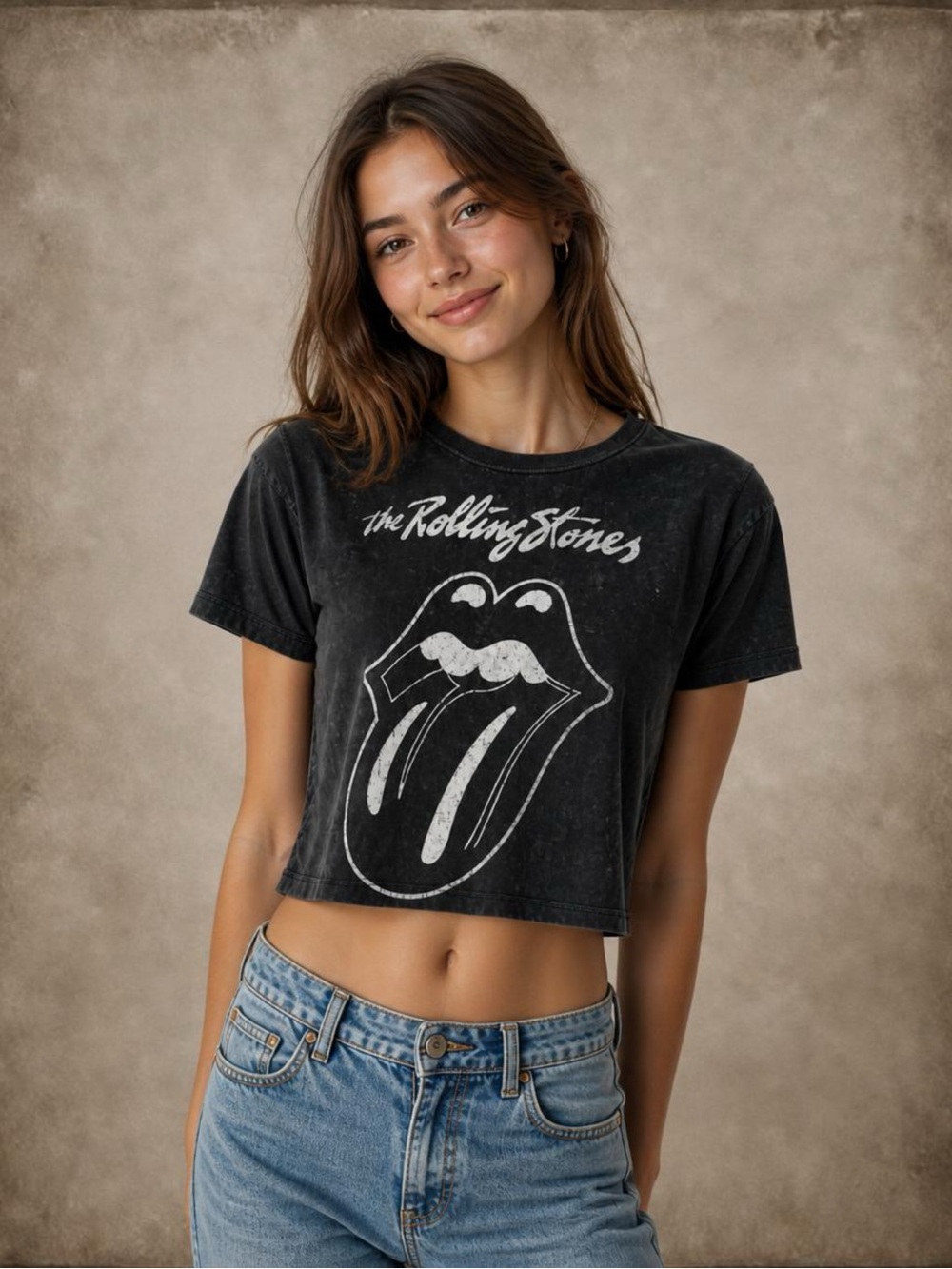 Zara Rolling Stones Crop